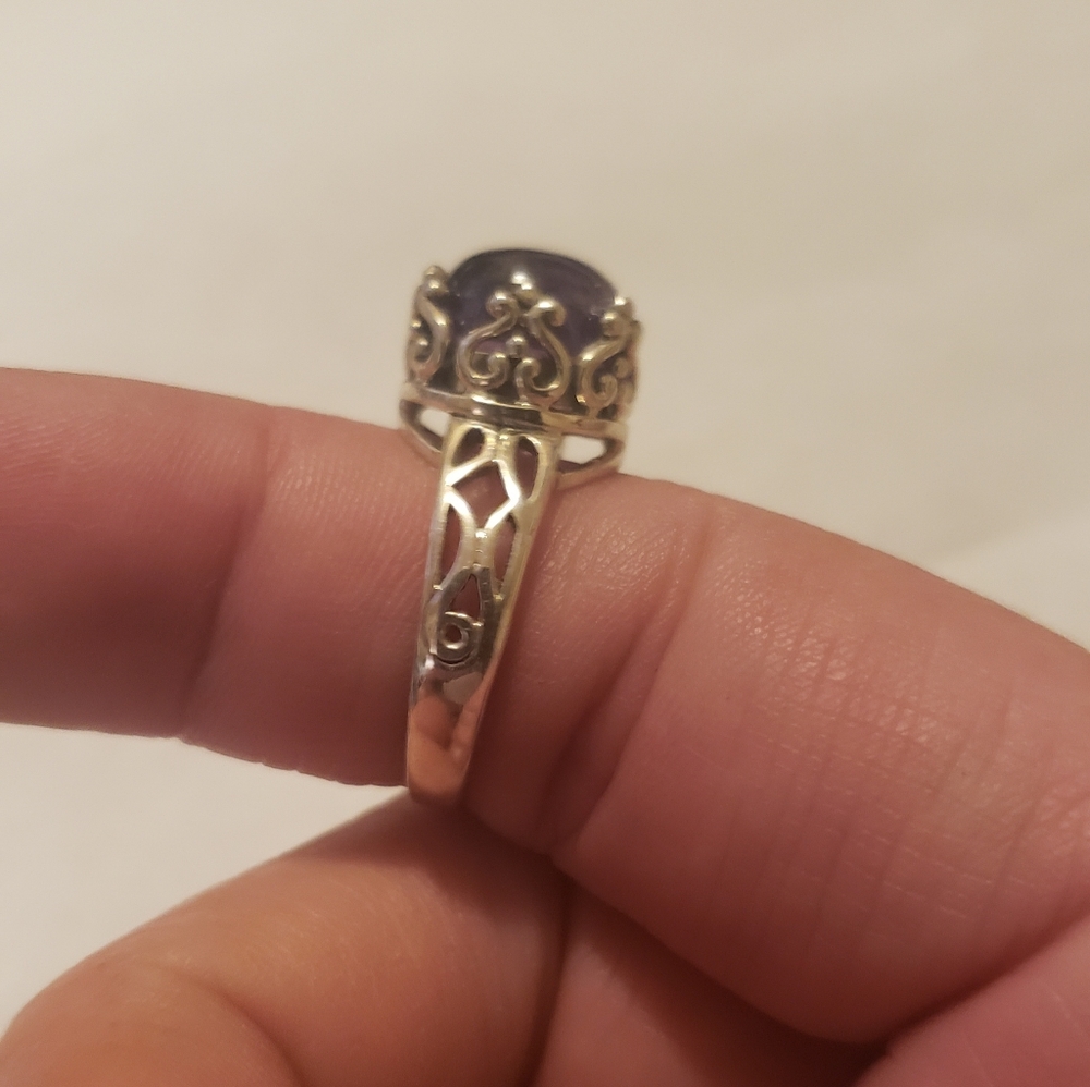Amethyst Crown Ring ~ Solid 925 Silver - image 6